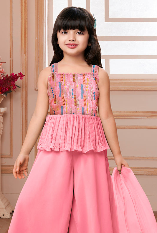 KdsGirls Top Plazo And Dupatta Set